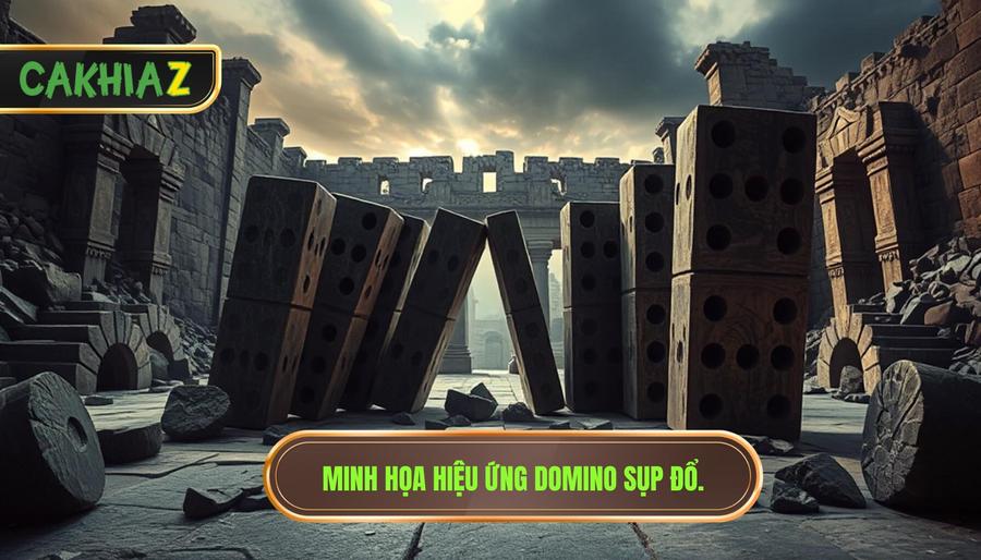 Minh họa hiệu ứng Domino sụp đổ.